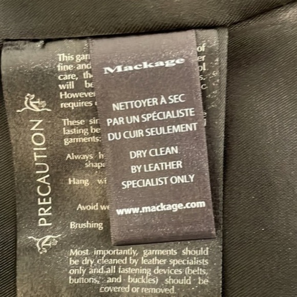 Mackage Odilia Black Wool & leather moto Jacket w/ removable hood XS EUC - Picture 15 of 16